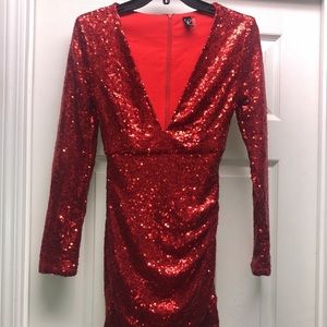 Small red sequin dress